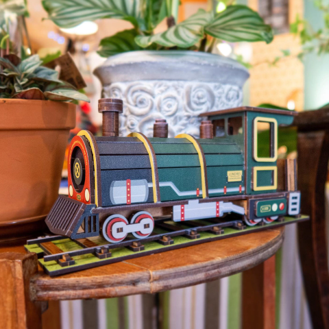 Agent Paper train en bois